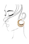 Ribbed Hoop Earrings Gold