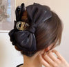 Chiffon Bow Claw Clip Pink