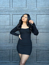 Let It Be Knit Mini Dress Black