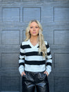 Remind Me Striped Sweater Black/White