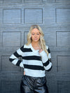 Remind Me Striped Sweater Black/White