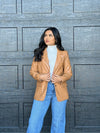 Capture It Leather Blazer Tan