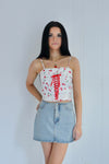 Yara Cherry Printed Corset