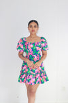 Fresh Florals Puff Sleeve Mini Dress