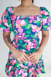 Fresh Florals Puff Sleeve Mini Dress