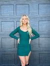 Walk Away Knit Mini Dress Green