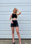 “The Jackman” Vintage Black Mom Shorts