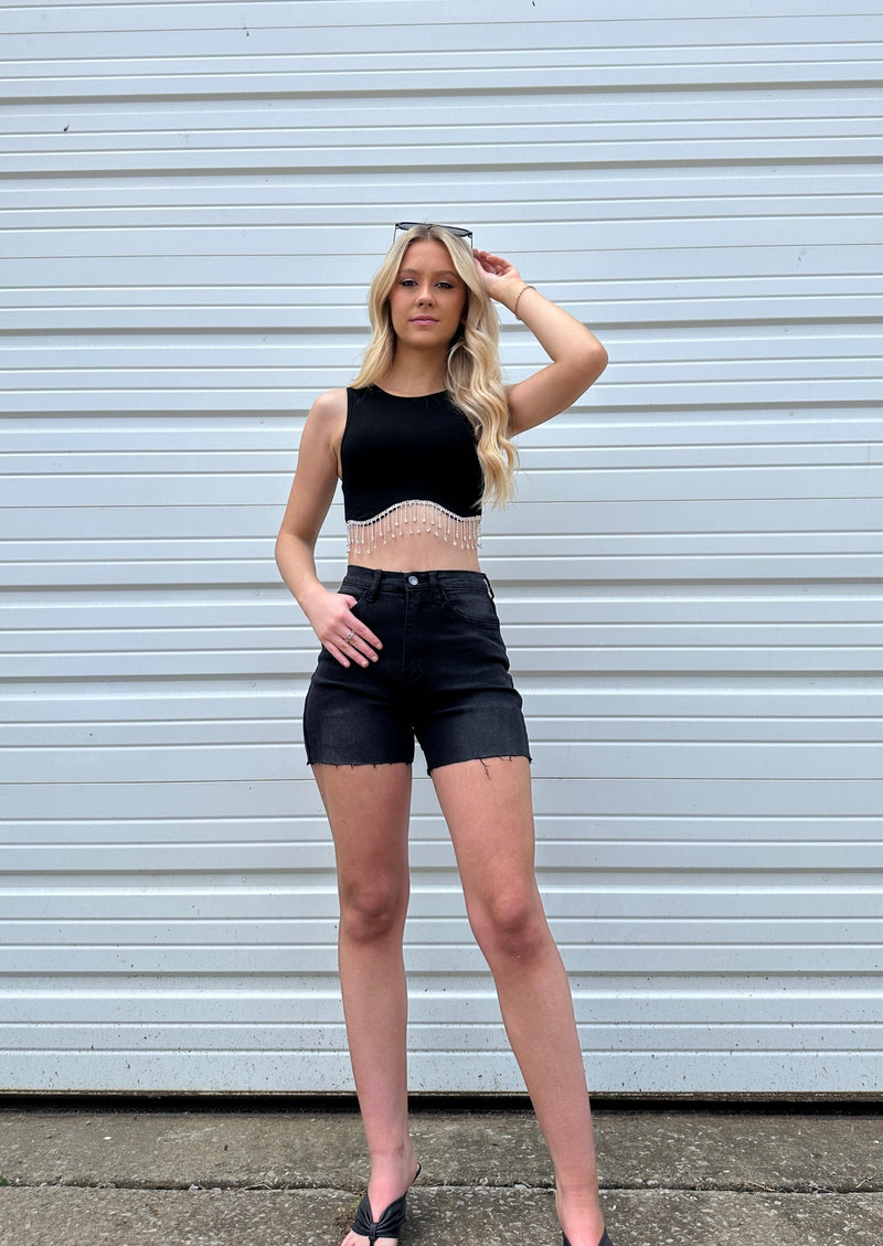 “The Jackman” Vintage Black Mom Shorts