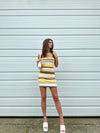 "Something About You" Striped Strapless Knit Mini Dress
