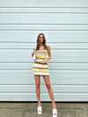 "Something About You" Striped Strapless Knit Mini Dress