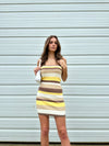 "Something About You" Striped Strapless Knit Mini Dress