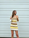 "Something About You" Striped Strapless Knit Mini Dress