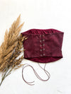 Rodeo Chic Leather Corset Top Maroon