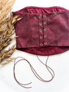 Rodeo Chic Leather Corset Top Maroon