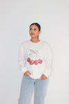 Bows & Cherries Sweatshirt White
