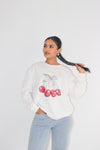 Bows & Cherries Sweatshirt White