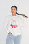 Bows & Cherries Sweatshirt White