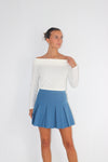 So Basic Pleated Mini Skirt Blue