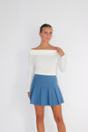 So Basic Pleated Mini Skirt Blue