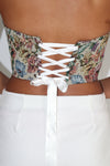 Lace Me Up Tapestry Corset Top