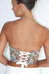 Lace Me Up Tapestry Corset Top