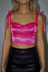 Alice Satin Corset Top Pink