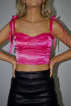 Alice Satin Corset Top Pink