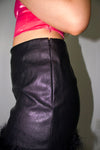 Night In Paris Feather Mini Skirt Black