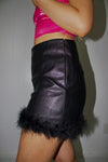 Night In Paris Feather Mini Skirt Black