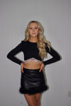 Girly Girl Rhinestone Top Black