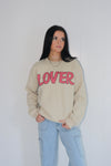 Lover Graphic Sweatshirt Tan