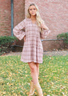 It's Lovely Longsleeve Pattern Dress Pink