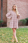It's Lovely Longsleeve Pattern Dress Pink