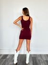 All My Life Ribbed Mini Dress Maroon