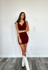 All My Life Ribbed Mini Dress Maroon