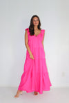 Swept Off V-neck Tiered Maxi Dress