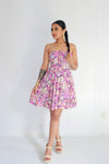 Lilies On Me Strapless Mini Dress