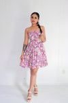 Lilies On Me Strapless Mini Dress