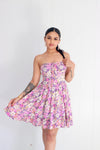Lilies On Me Strapless Mini Dress