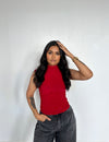Do It For You Mockneck Top Red
