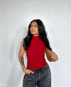 Do It For You Mockneck Top Red