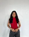 Do It For You Mockneck Top Red
