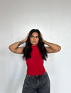 Do It For You Mockneck Top Red