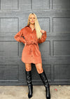Losing Touch Corduroy Dress Rust