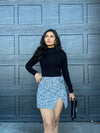 Social Season Rosette Tweed Skirt