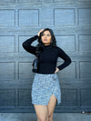 Social Season Rosette Tweed Skirt
