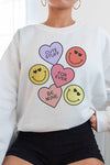 "Be Mine" White Graphic Sweatshirt