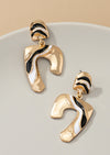 Metal Arch Earrings - Black/White