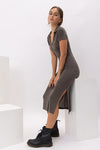 "Holding Onto The Night" Knit Midi Dress - Slate