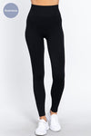 "All This Love" Black Ribbed Leggings